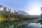 Blick auf den Eibsee mit Zugspitze im Hintergrund