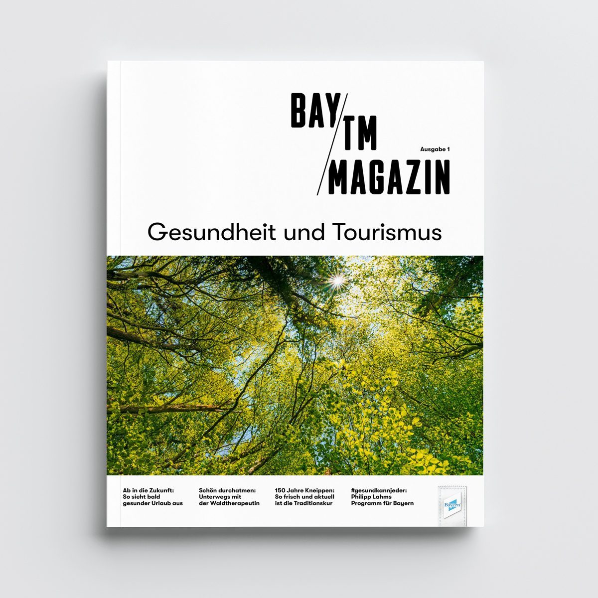 BayTM Magazin Gesundheit Cover des BayTM-Magazins zum Thema "Gesundheit und Tourismus"