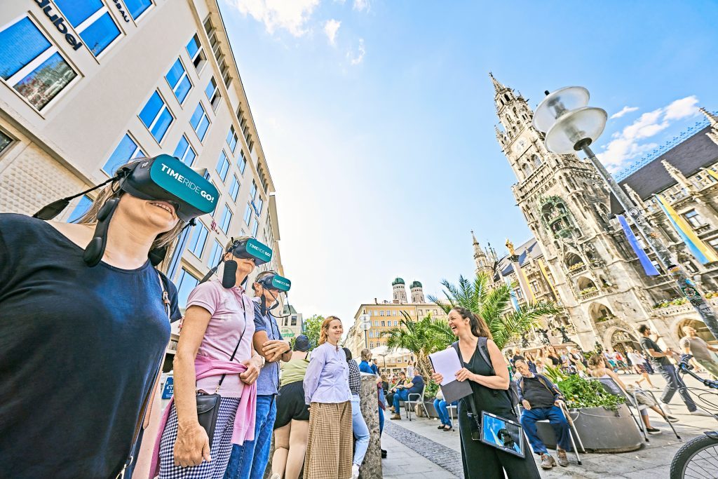 München durch die VR-Brille betrachtet.