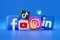 Social Media Logo Grafiken von TikTok, Facebook, Twitter, YouTube, LinkedIn und Instagram