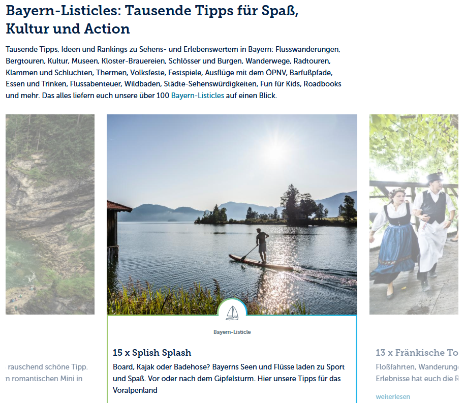 erlebe.bayern Webseite Screenshot