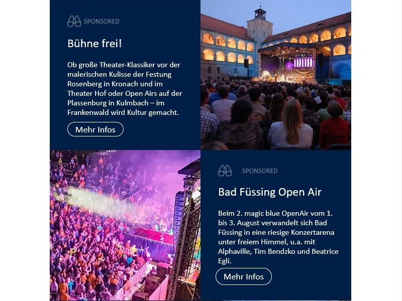 partner-teaser-newsletter Screenshot von Newsletter-Teasern mit Bild und Text